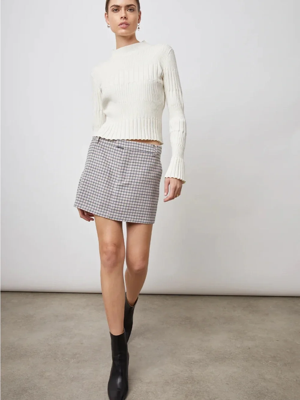 Rails Blue and Cream Checked Mini Skirt - Picture 15 of 16